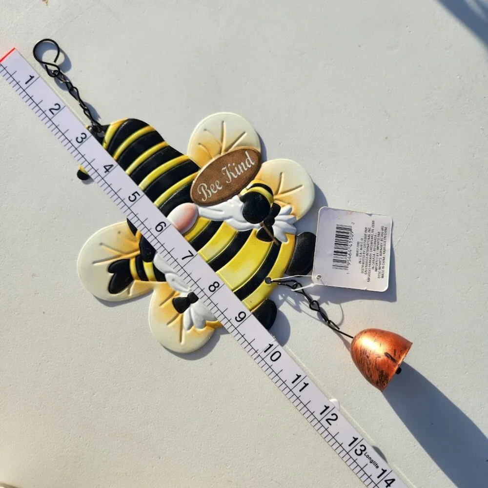 New Garden Decor Wind Chime Decoration Honeybee Bee Gnome Cute as can Bee Honey